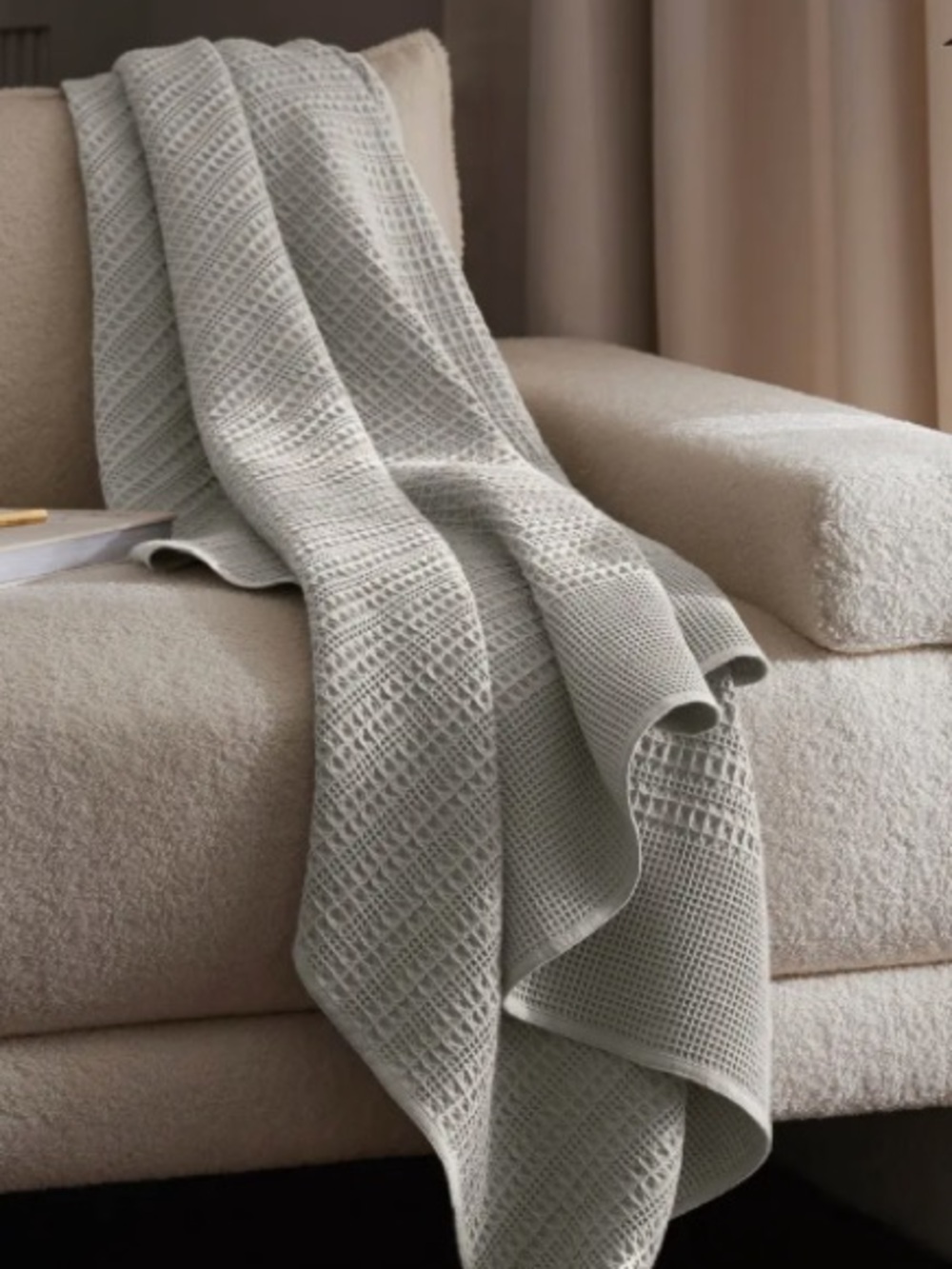 Boll & Branch Wafffle Throw Blanket | Light Gray